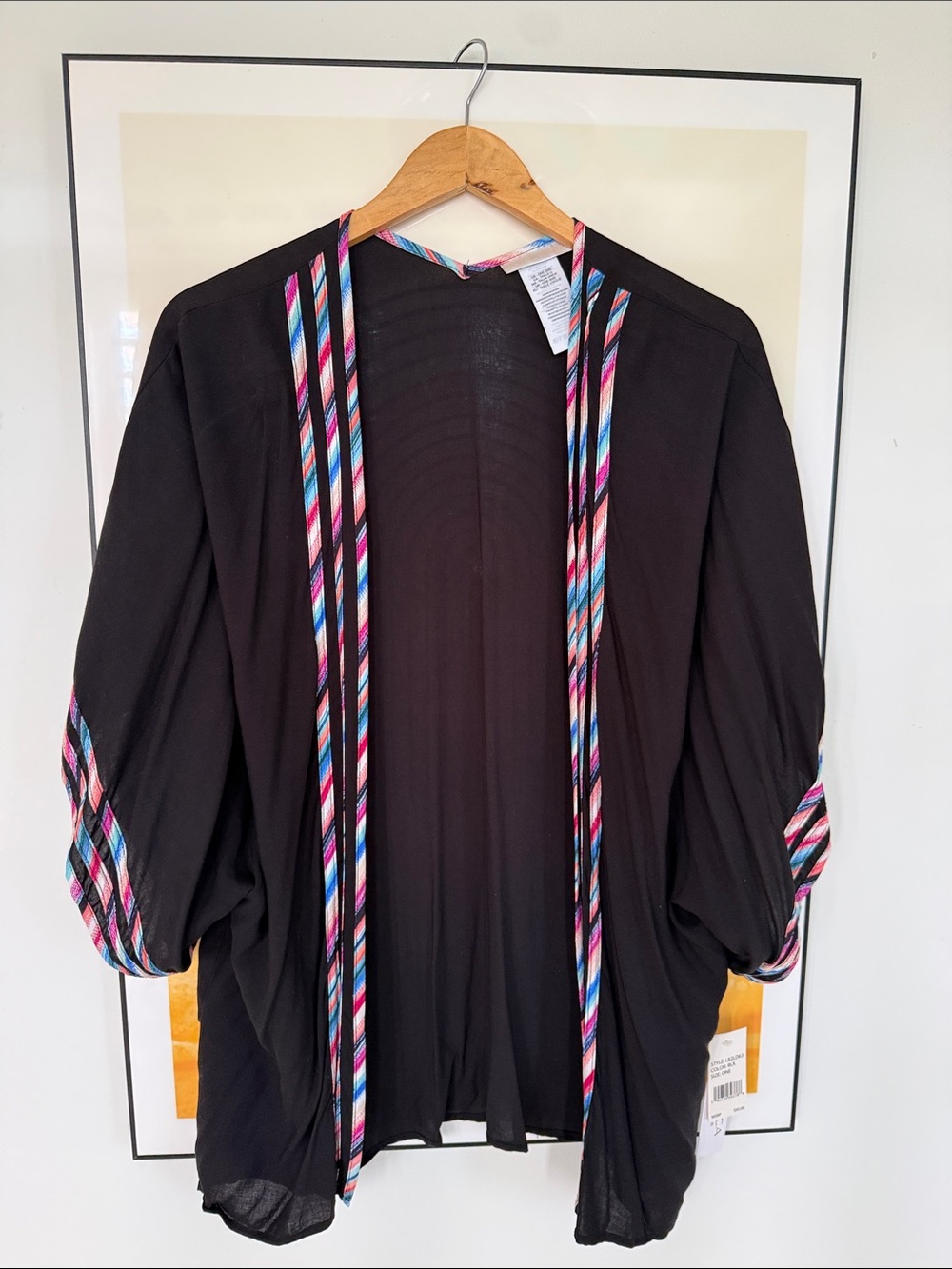 La Blanca Black Swim Coverup with Multicolor Trim